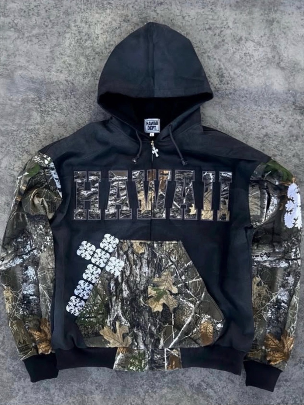Black & Camo Hooded Jacket